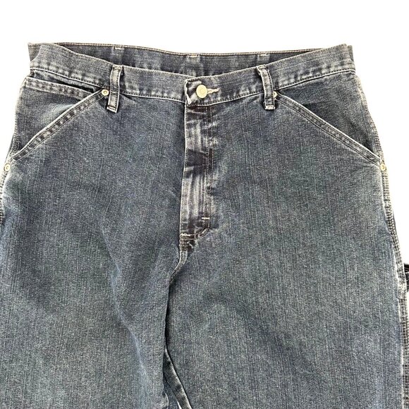 Wrangler Mens Loose Fit Durable Denim Blue Carpenter Jeans Size 34x34 - Picture 3 of 8